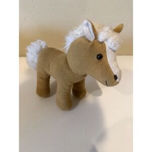 Vintage Battat Tan & White Horse Lovey 10" Plush Stuffed Animal